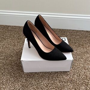Dream Pairs Black Suede Closed Pointed Toe High Heel Pumps Size 8